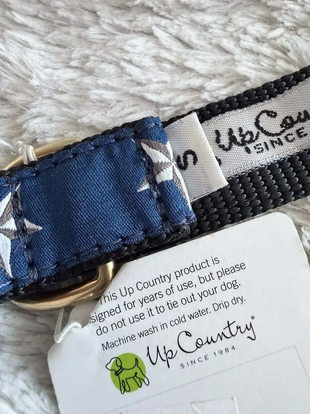 Up Country Nautical Star Dog Collar Size Small
